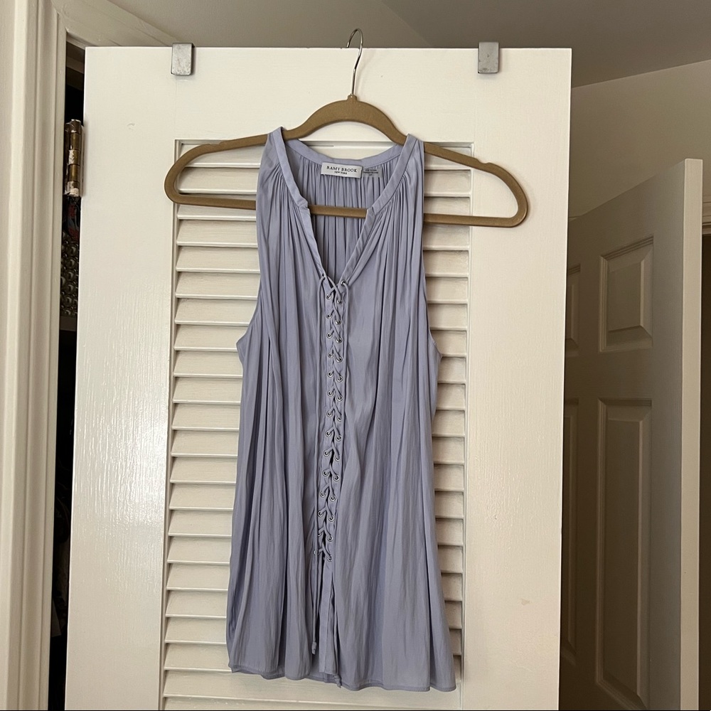 Ramy Brook Lilac Lace Up Tank